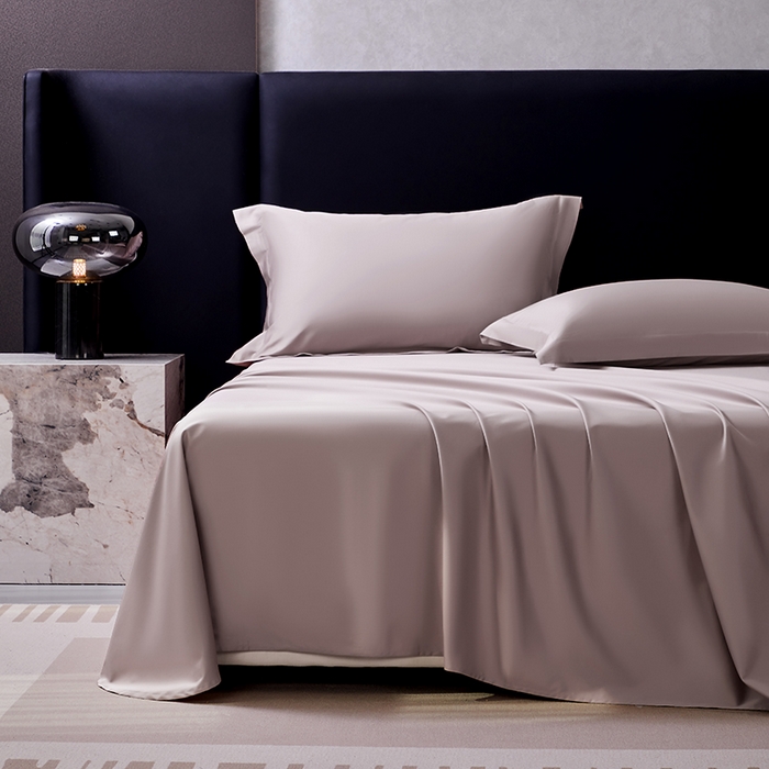 91家纺网 家纺一手货源 找家纺 轩和家居 2024新款70S长绒棉被套 山茶色