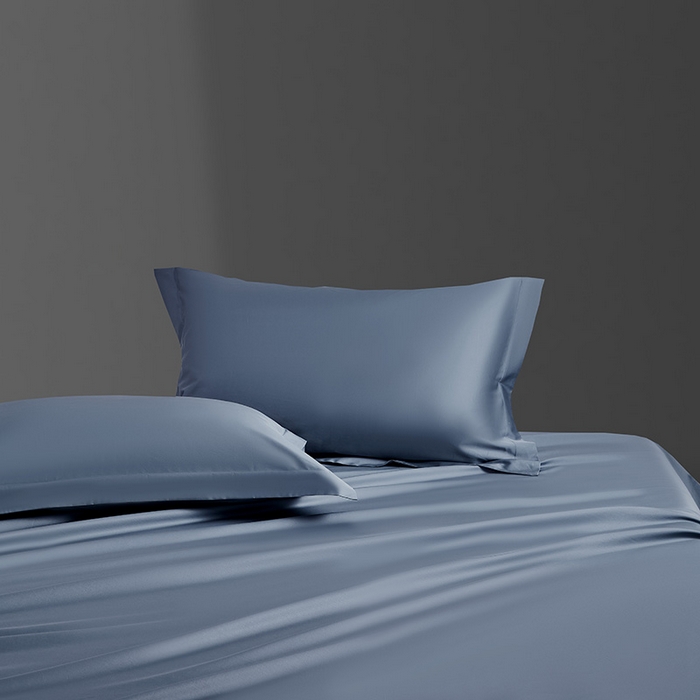 91家纺网 家纺一手货源 找家纺 轩和家居 2024新款70S长绒棉单枕套 珐琅蓝