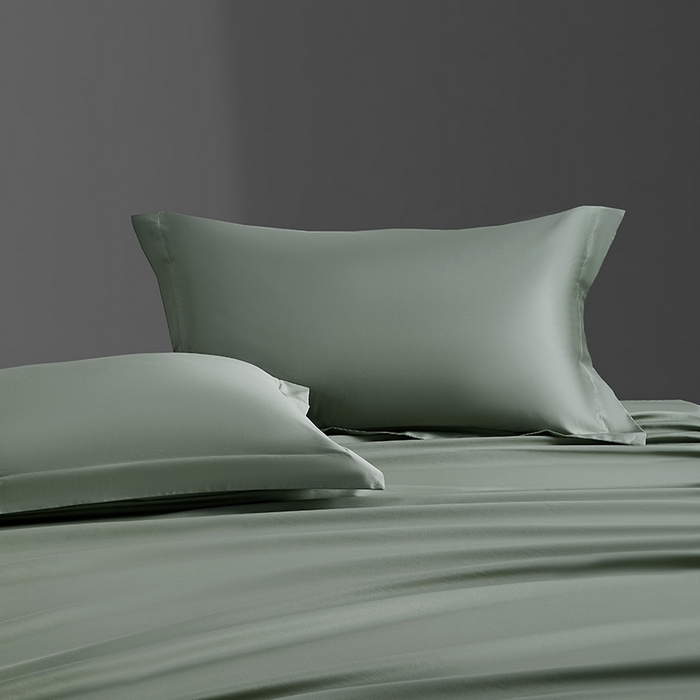 91家纺网 家纺一手货源 找家纺 轩和家居 2024新款70S长绒棉单枕套 迷雾绿