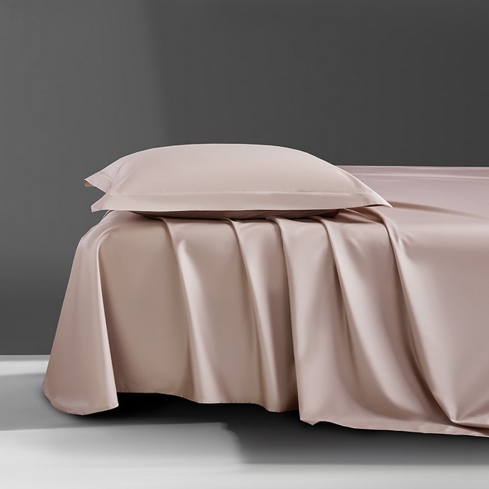 91家纺网 家纺一手货源 找家纺 轩和家居 2024新款70S长绒棉单床单 画眉粉