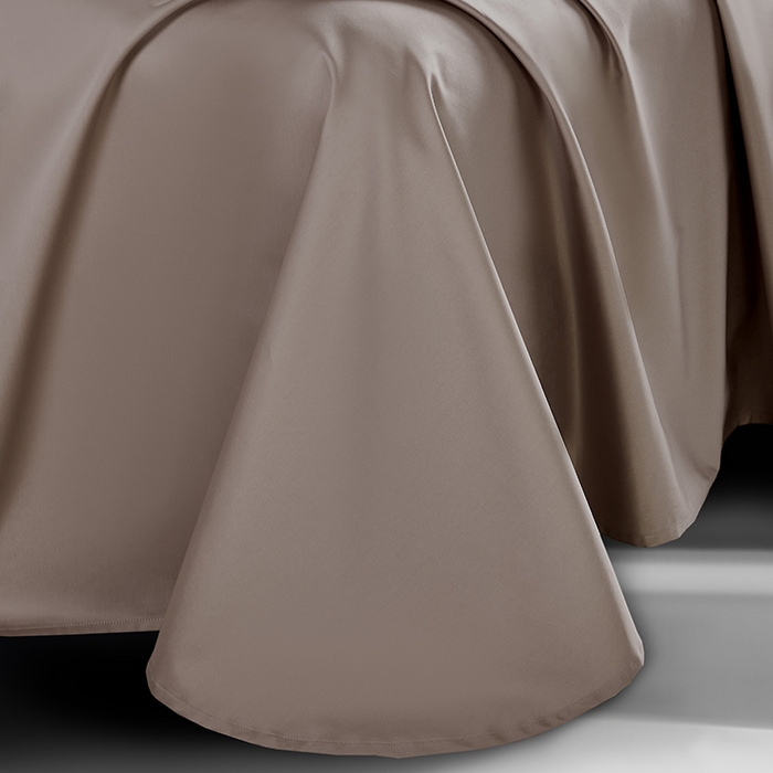 91家纺网 家纺一手货源 找家纺 轩和家居 2024新款70S长绒棉单床单 山茶色