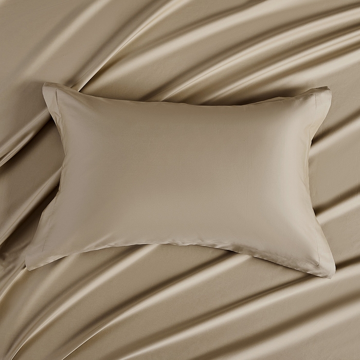 91家纺网 家纺一手货源 找家纺 轩和家居 2024新款70S长绒棉单枕套 浮光金