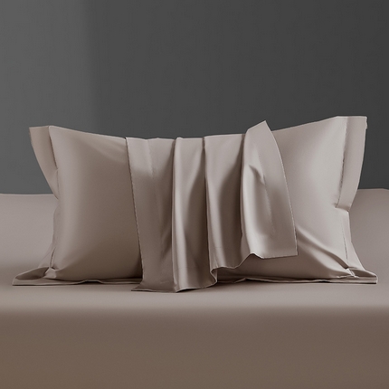 轩和家居 2024新款70S长绒棉单枕套 山茶色