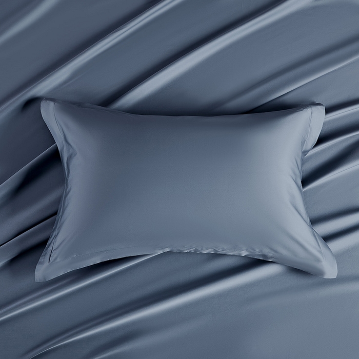 91家纺网 家纺一手货源 找家纺 轩和家居 2024新款70S长绒棉单枕套 珐琅蓝