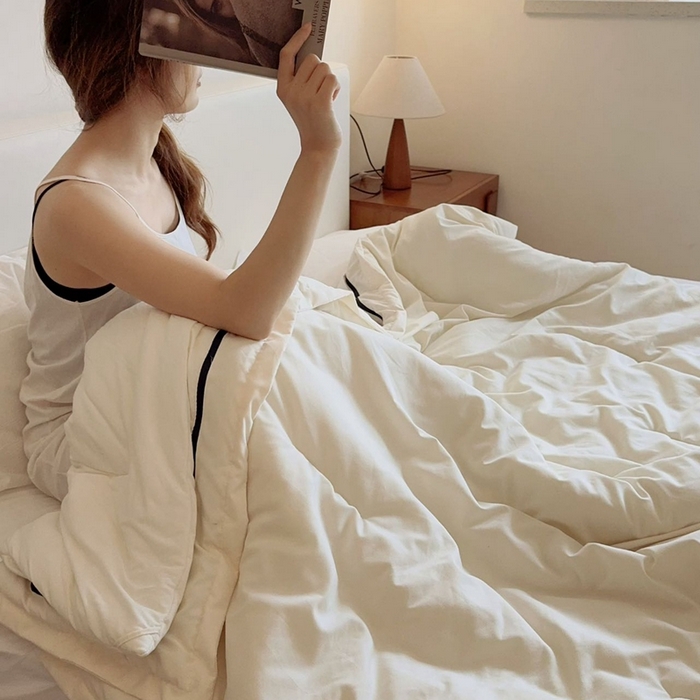 91家纺网 家纺一手货源 找家纺 兜米家居 2025新款深睡亚朵星球同款双层控温被被芯pro被春夏子母被芯 云朵白