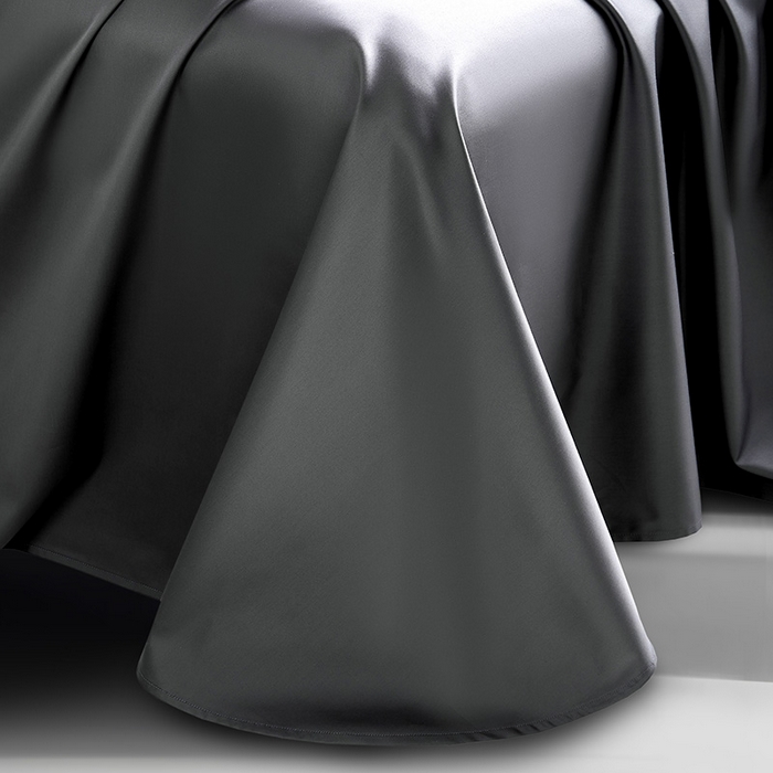 91家纺网 家纺一手货源 找家纺 轩和家居 2024新款70S长绒棉单床单 影月黑