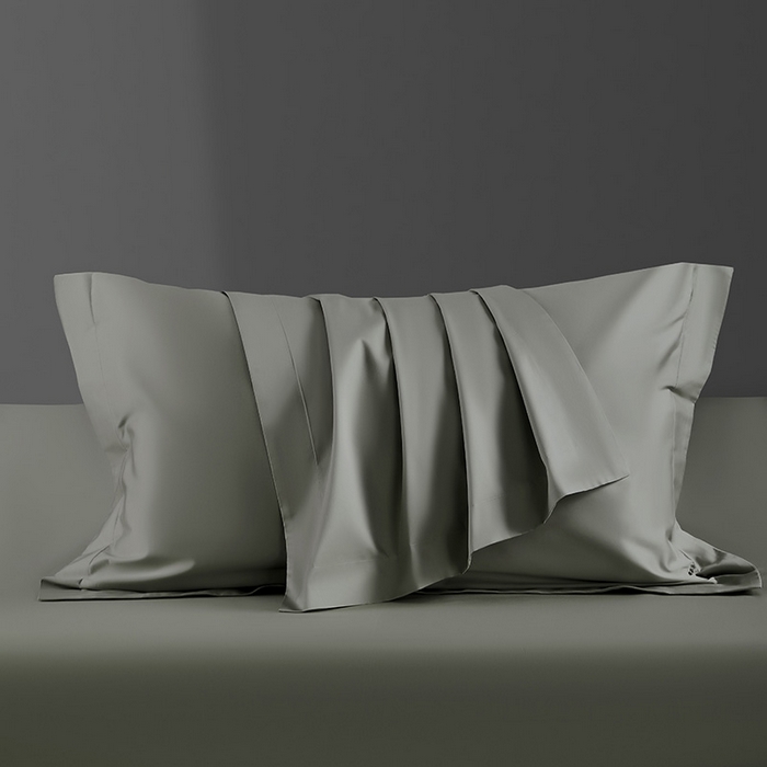 91家纺网 家纺一手货源 找家纺 轩和家居 2024新款70S长绒棉单枕套 锦缎灰