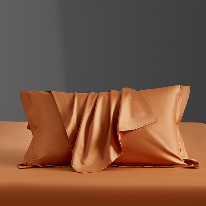 91家纺网 家纺一手货源 找家纺 轩和家居 2024新款70S长绒棉单枕套 玛仕橙