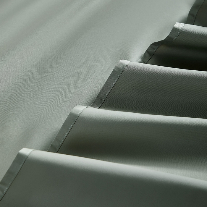 91家纺网 家纺一手货源 找家纺 轩和家居 2024新款70S长绒棉单床单 迷雾绿