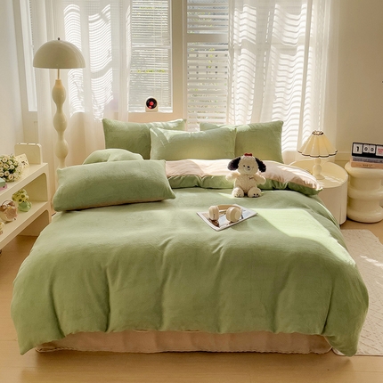 91家纺网 家纺一手货源 找家纺 （总）维娜斯家纺 2024新款双拼牛奶绒四件套