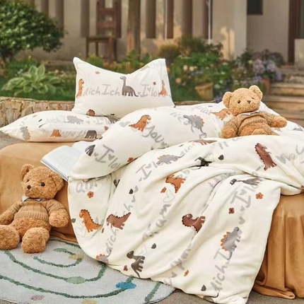 91家纺网 家纺一手货源 找家纺 （总）未来家居 2024新款绣花高克重臻棉绒四件套