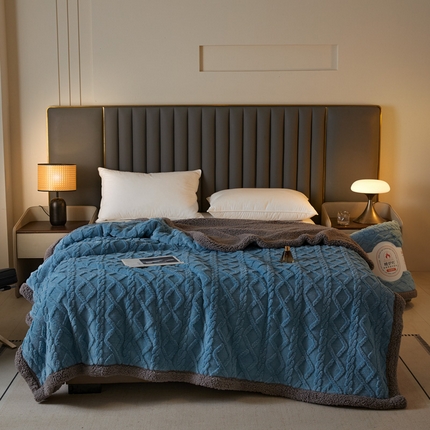 91家纺网 家纺一手货源 找家纺 （总）可恩欣 2025新款塔芙绒羊羔绒双层毛毯系列【跨境供货】可真空压缩