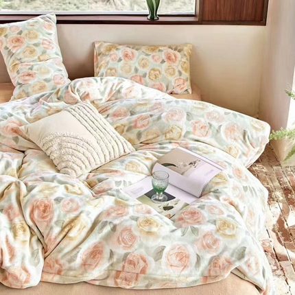 91家纺网 家纺一手货源 找家纺 （总）未来家居 2024新款绣花高克重臻棉绒四件套