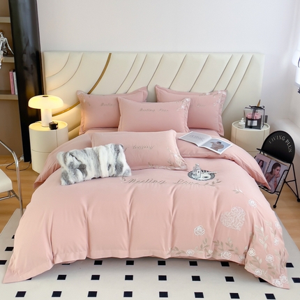梧桐家居 2024新款140克锦棉四件套-花语 花语-豆沙