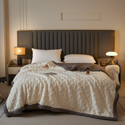 91家纺网 家纺一手货源 找家纺 （总）可恩欣 2025新款塔芙绒羊羔绒双层毛毯系列【跨境供货】可真空压缩