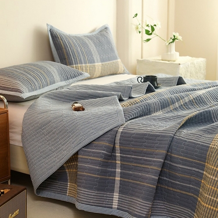 91家纺网 家纺一手货源 找家纺 （总）棉小二 2024新款双面全棉色织水洗棉床盖三四件套