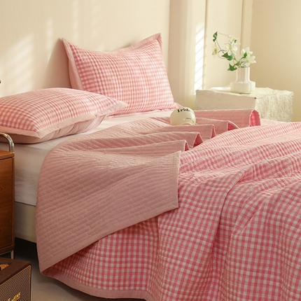 91家纺网 家纺一手货源 找家纺 （总）棉小二 2024新款双面全棉色织水洗棉床盖三四件套