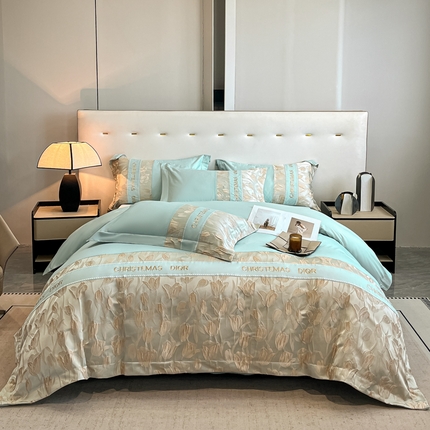 91家纺网 家纺一手货源 找家纺 （总）博纳家纺 2024新款亲肤棉立体浮雕工艺款绣花四件套--郁金香