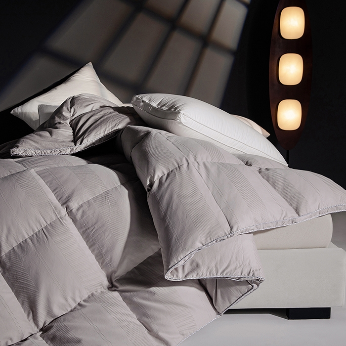 91家纺网 家纺一手货源 找家纺 静若居羽绒被壳 厂家直销双层全棉提花羽绒被壳自充绒淘宝京东双层防绒羽绒被壳 南西灰