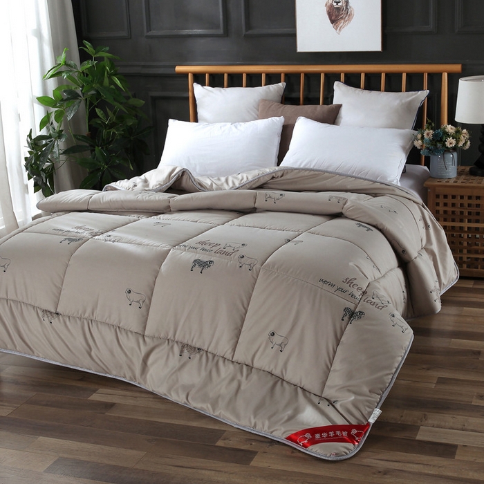 91家纺网 家纺一手货源 找家纺 2025新款亲肤舒适精品澳洲羊毛被冬被被子被芯羊毛被高级咖