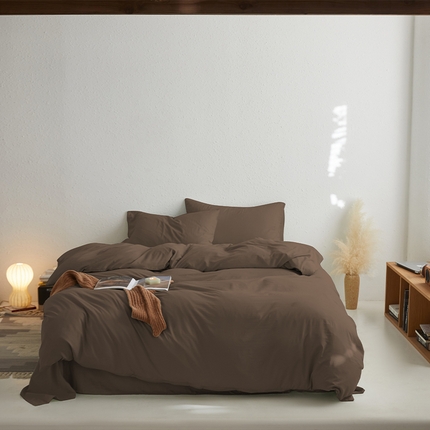 沃朴家居 2024新款亲肤水洗棉四件套禾风咖