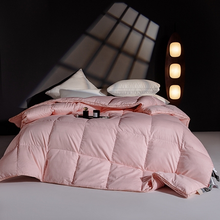 华盛羽绒被 2024新款全棉提花羽绒被鹅绒被跑量款大朵羽毛被 南西豆沙