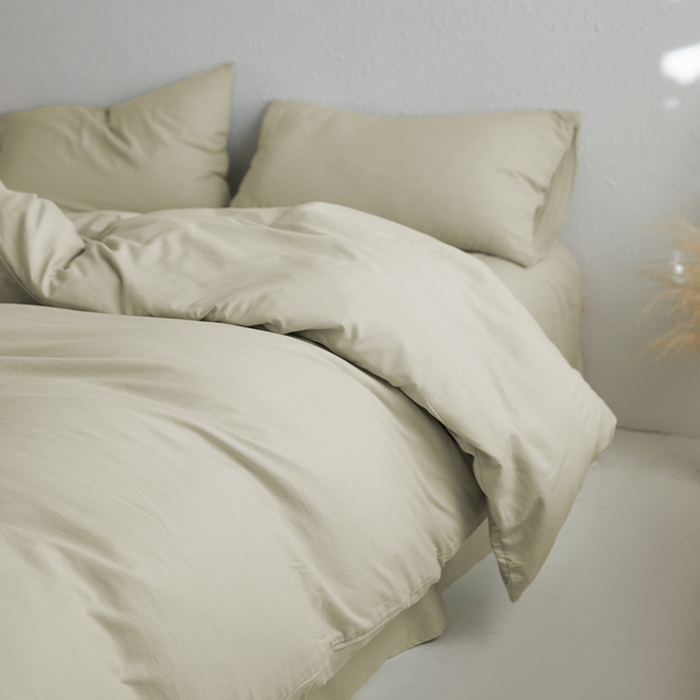 91家纺网 家纺一手货源 找家纺 沃朴家居 2024新款亲肤水洗棉四件套暖灰