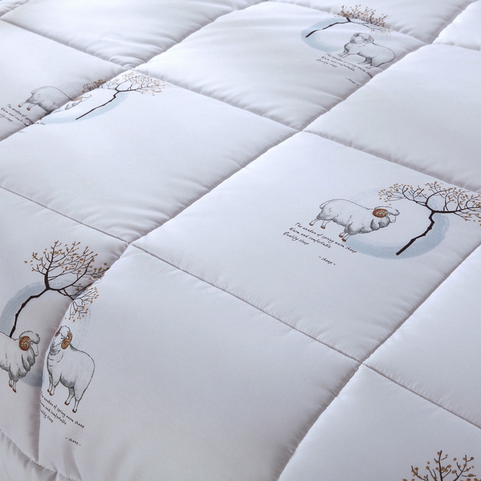 91家纺网 家纺一手货源 找家纺 2025新款亲肤舒适精品澳洲羊毛被冬被被子被芯羊毛被优雅白