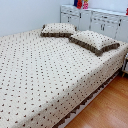 91家纺网 家纺一手货源 找家纺 （总）暖居 2025新款纯棉绗缝夹棉榻榻米支持定制防滑全棉印花小碎花农村大炕盖三件套系列