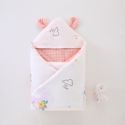 91家纺网 家纺一手货源 找家纺 （总）纯棉婴幼儿抱被新生儿安抚豆豆绒包被初生宝宝产房小被子四季可用