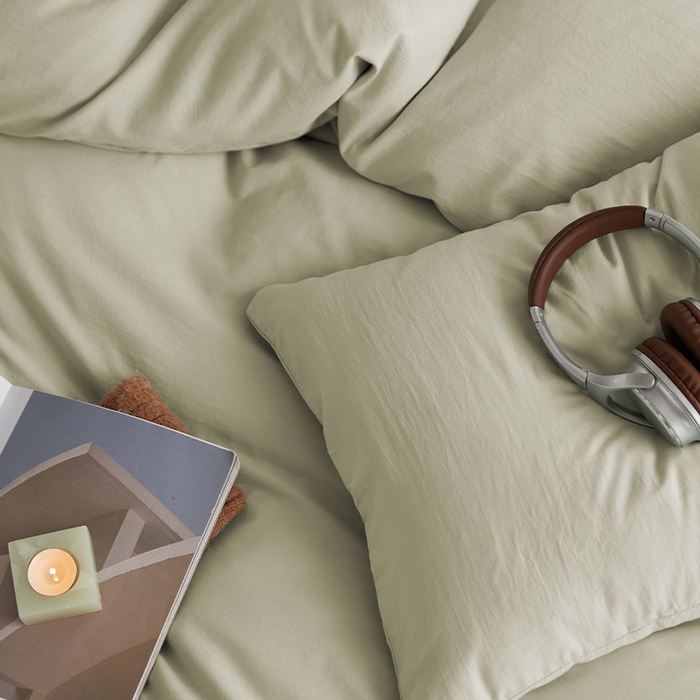 91家纺网 家纺一手货源 找家纺 沃朴家居 2024新款亲肤水洗棉四件套暖灰