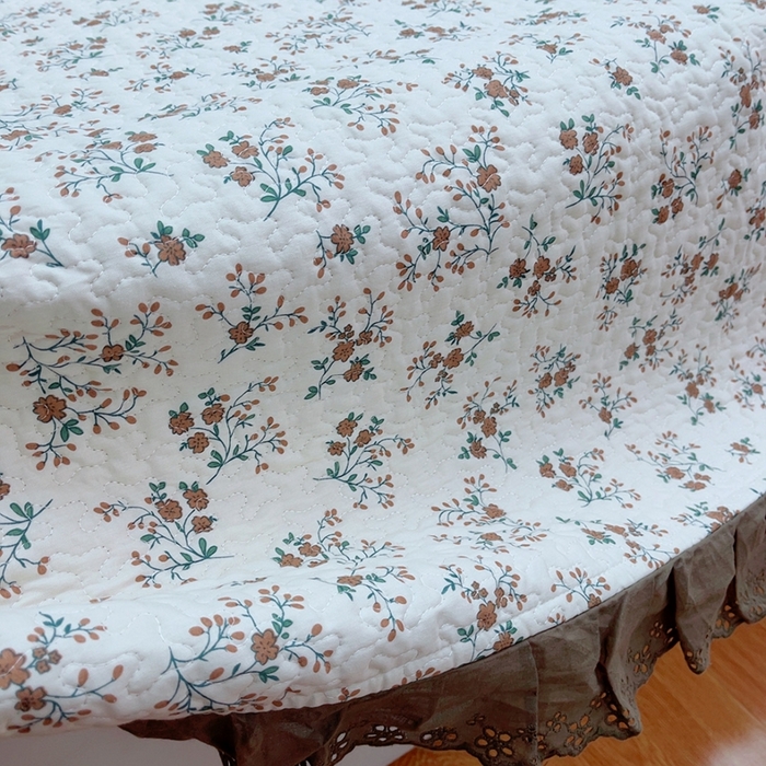 91家纺网 家纺一手货源 找家纺 暖居 2024新款纯棉绗缝夹棉榻榻米支持定制防滑全棉印花小碎花农村大炕盖三件套系列 墨尔本