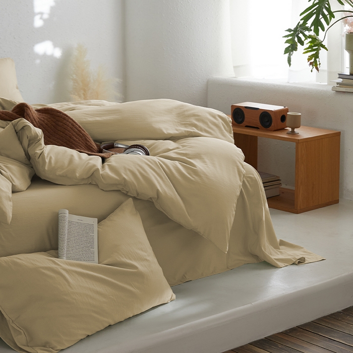 91家纺网 家纺一手货源 找家纺 沃朴家居 2024新款亲肤水洗棉四件套太妃色