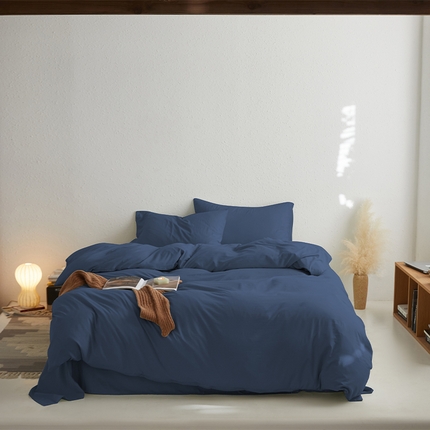 沃朴家居 2024新款亲肤水洗棉四件套克莱因蓝