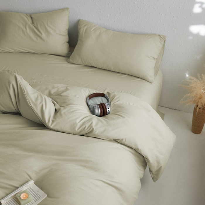 91家纺网 家纺一手货源 找家纺 沃朴家居 2024新款亲肤水洗棉四件套暖灰