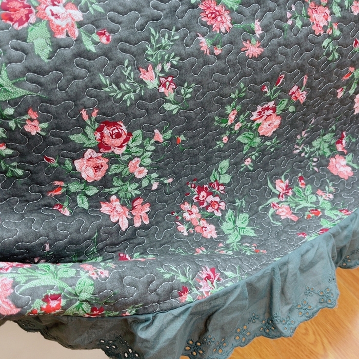 91家纺网 家纺一手货源 找家纺 暖居 2024新款纯棉绗缝夹棉榻榻米支持定制防滑全棉印花小碎花农村大炕盖三件套系列 中国美