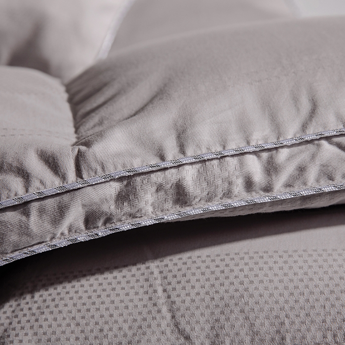 91家纺网 家纺一手货源 找家纺 静若居羽绒被壳 厂家直销双层全棉提花羽绒被壳自充绒淘宝京东双层防绒羽绒被壳 南西灰