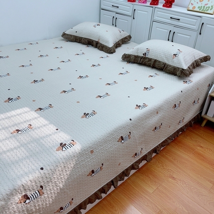 91家纺网 家纺一手货源 找家纺 （总）暖居 2025新款纯棉绗缝夹棉榻榻米支持定制防滑全棉印花小碎花农村大炕盖三件套系列