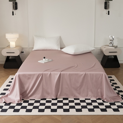 EH家居 2024新款60支长绒棉纯色单床单 暗粉色