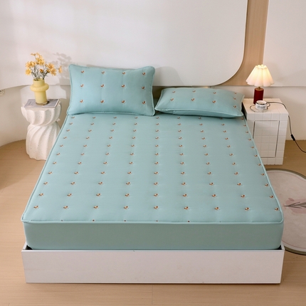 91家纺网 家纺一手货源 找家纺 （总）尊康家纺（原磊科） 2024新款奶昔棉抗菌夹棉床笠系列-波斯花语