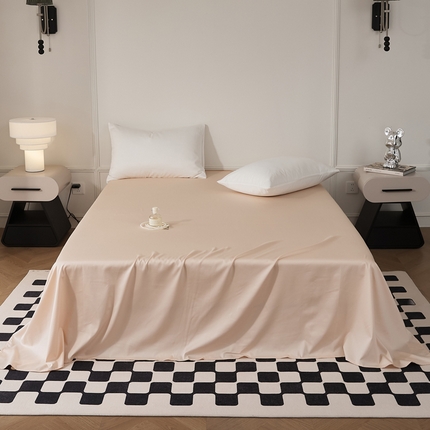 EH家居 2024新款60支长绒棉纯色单床单 元气奶杏