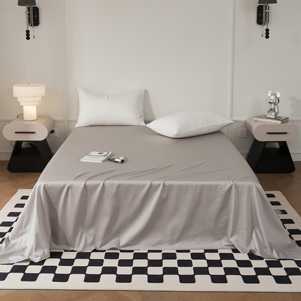 91家纺网 家纺一手货源 找家纺 EH家居 2024新款60支长绒棉纯色单床单 松灰色