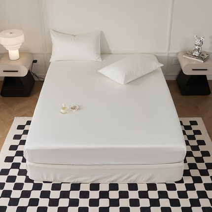 EH家居 2024新款60支长绒棉纯色单床笠 纯白色