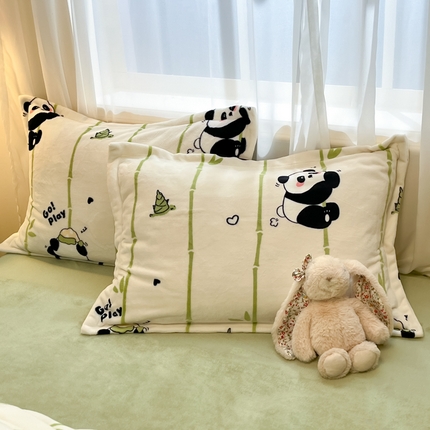 91家纺网 家纺一手货源 找家纺 （总）慕尚家纺 2025牛奶绒床盖床褥被套三件套四件套--单枕套