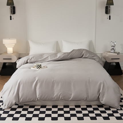 EH家居 2024新款60支长绒棉纯色单被套 松灰色