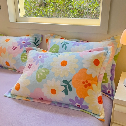 91家纺网 家纺一手货源 找家纺 （总）慕尚家纺 2025牛奶绒床盖床褥被套三件套四件套--单枕套