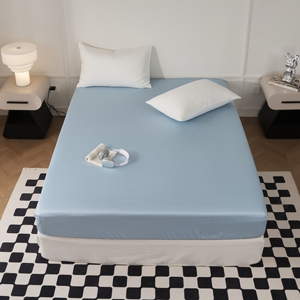 EH家居 2024新款60支长绒棉纯色单床笠 柔蓝色