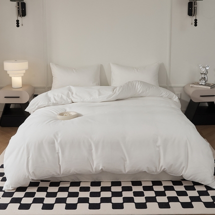 EH家居 2024新款60支长绒棉纯色单被套 纯白色