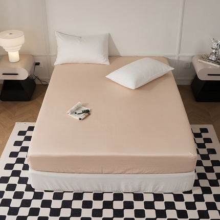 EH家居 2024新款60支长绒棉纯色单床笠 元气奶杏