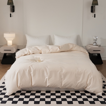 EH家居 2024新款60支长绒棉纯色单被套 汉白玉